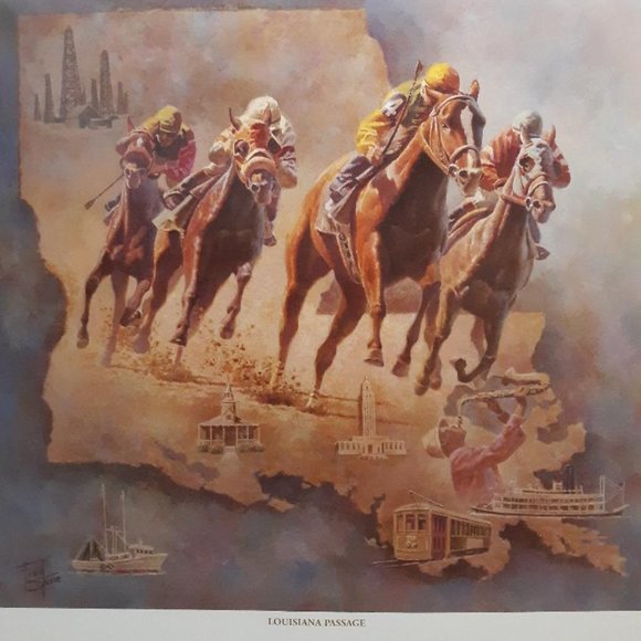 Fred Stone Horse Racing Poster Louisiana Passage - Picture 2 of 3